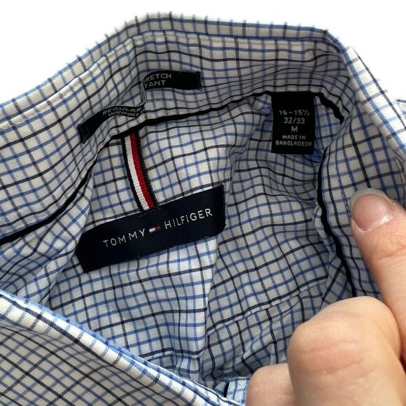 Tommy Hilfiger Blue Checked Button Up M - Picture 3 of 5